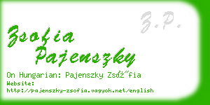 zsofia pajenszky business card